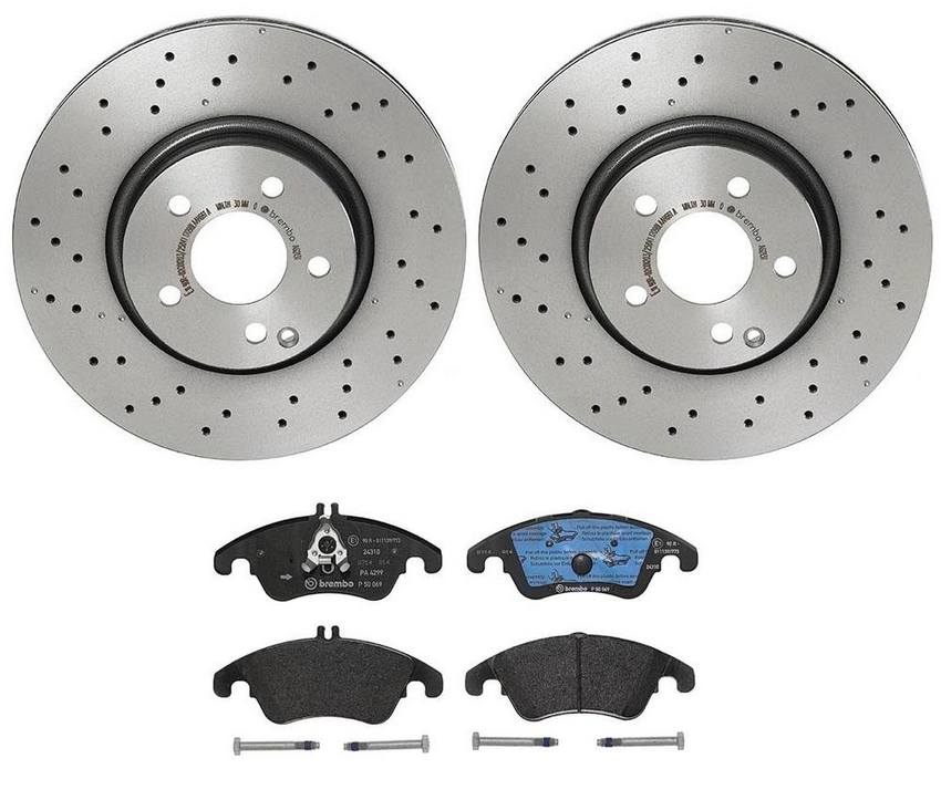 Mercedes Brakes Kit - Brembo Pads and Rotors Front (322mm) (Low-Met) 000421301207 - Brembo 3052810KIT